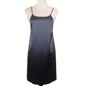 Free People Intimately Black Satin Slip Dress Crisscross Staps Open Side Ties